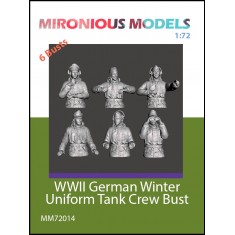 1/72 WWII German Winter Uniform Tank Crew Bust (6 figures)