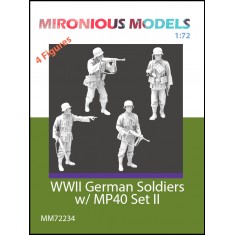 1/72 WWII German Soldiers w MP40 Set II