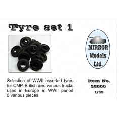 1/35 WWII Tyre set for CMP, British and Various Trucks used in Europe (5 tyres)