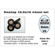1/35 WWII Dunlop 10.5x16 Wheel set for CMP, British & Various Trucks (5 wheels)