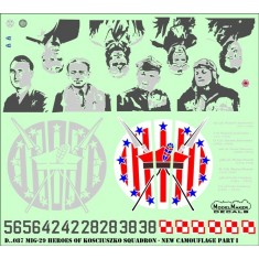 1/144 Polish MiG-29 Heroes of Kosciuszko New Scheme Decals Part I