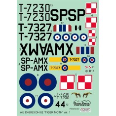 1/48 DH-82 Tiger Moth Aircraft Decals Vol.1