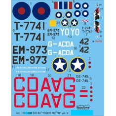 1/48 DH-82 Tiger Moth Aircraft Decals Vol.2