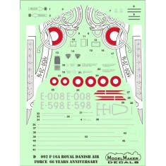 1/48 F-16A Royal Danish Air Force 66 Years Anniversary (decal)