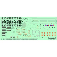 1/72 Netherlands F-16 Insignia's and Stencils Generic set (decal)