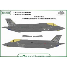 1/72 Dutch AF F-35A 70th Anniversary of 313 Tigers Squadron Decal