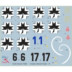 1/72 Croatian Ultimate Fighter #1 - Too Little, Too Late - Bf 109 G in Croatian service - part 1 (decal)