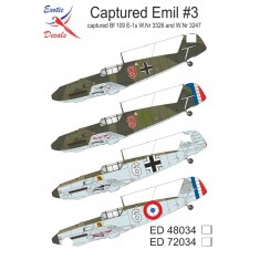 1/72 Captured Bf 109 E-1 Decals (W.Nr 3326 & 3247, Captured Emil #3)