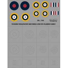 1/48 VICKERS WELLINGTON Roundels and Fin Flashes EARLY (masks)