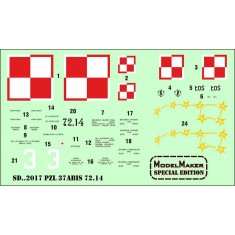1/48 PZL-37Abis Decal - 72.14
