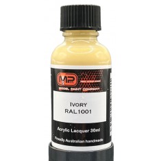 Acrylic Lacquer Paint - Ivory RAL1001 Flat (30ml)