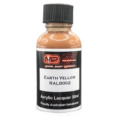 Acrylic Lacquer Paint - Earth Yellow RAL8002 Flat (30ml)