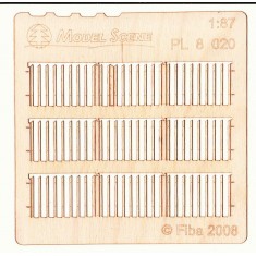 HO Scale 1/87 Stockade Fence Boards - Standard Size Type 20