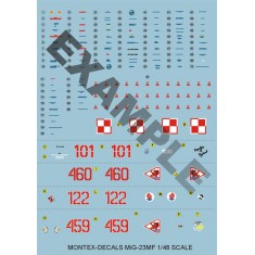 1/72 Mikoyan-Gurevich MiG-23MF Decals & Canopy Paint Masks for Academy kits