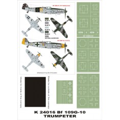 1/24 Bf-109G10 Paint Mask for Trumpeter (Canopy Masks + Insignia Masks)