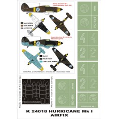 1/24 Hurricane I (Finland) Paint Mask for Airfix (Canopy Masks + Insignia Masks)
