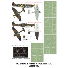 1/24 Supermarine Spitfire Mk I Paint Mask for Airfix (Canopy Masks + Insignia Masks)