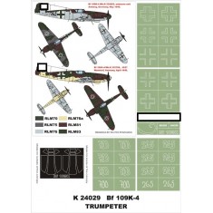 1/24 Messerschmitt Bf 109K-4 Paint Mask Vol.1 for Trumpeter (Canopy Masks +Insignia Masks)