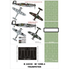 1/24 Messerschmitt Bf 109K-4 Paint Mask Vol.2 for Trumpeter (Canopy Masks +Insignia Masks)