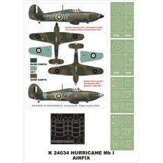 1/24 Hurricane MkI Paint Mask for Airfix (Canopy Masks + Insignia Masks)
