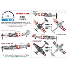 1/24 Messerschmitt Bf 109G6 (Swiss) Paint Mask for Trumpeter (Canopy Masks+Insignia Masks)