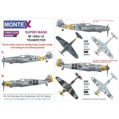 1/24 Messerschmitt Bf 109G-10 Paint Mask for Trumpeter kit