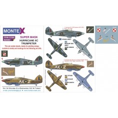 1/24 Hurricane IIC Paint Mask for Trumpeter kit (Canopy Masks + Insignia Masks + Decals)