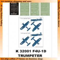 1/32 FU1D Corsair Paint Mask for Trumpeter (Canopy Masks + Insignia Masks)