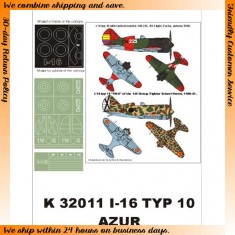 1/32 Polikarpow I-16 (Spain) Paint Mask for Azur (Canopy Masks + Insignia Masks)