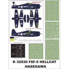 1/32 F6F5 Hellcat Paint Mask for Hasegawa (Canopy Masks + Insignia Masks)