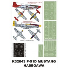 1/32 P-51D Mustang Paint Mask Vol.4 for Hasegawa (Canopy Masks + Insignia Masks)