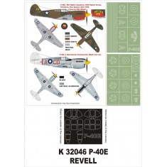 1/32 P-40E Paint Mask for Revell (Canopy Masks + Insignia Masks)