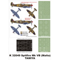 1/32 Spitfire Mk.VB (Malta) Paint Mask for Hasegawa (Canopy Masks + Insignia Masks)