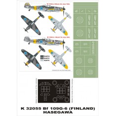 1/32 Bf-109G6 (Finland) Paint Mask for Hasegawa (Canopy Masks + Insignia Masks)