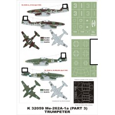 1/32 Me-262A-1a Paint Mask Vol.3 for Trumpeter (Canopy Masks + Insignia Masks)