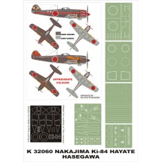 1/32 Nakajima Ki-84 Hayate Paint Mask Vol.3 for Hasegawa (Canopy Masks + Insignia Masks)