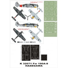 1/32 Focke-Wulf Fw 190A-8 Paint Mask Vol.2 for Hasegawa (Canopy Masks + Insignia Masks)