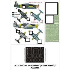 1/32 MS-406 (Finland) Paint Mask for Azur (Canopy Masks + Insignia Masks)