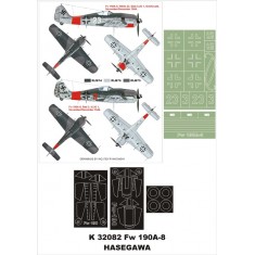 1/32 Focke-Wulf Fw 190A-8 Paint Mask Vol.3 for Hasegawa (Canopy Masks + Insignia Masks)