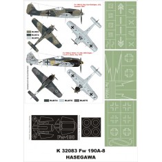 1/32 Focke-Wulf Fw 190A-8 Paint Mask Vol.4 for Hasegawa (Canopy Masks + Insignia Masks)