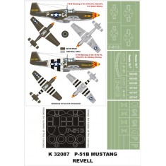 1/32 P-51B Mustang Paint Mask for Revell (Canopy Masks + Insignia Masks)