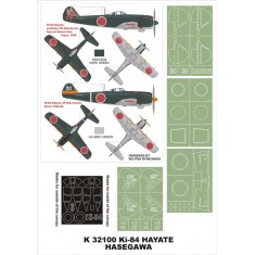 1/32 Nakajima Ki-84 Hayate Paint Mask Vol.4 for Hasegawa (Canopy Masks + Insignia Masks)