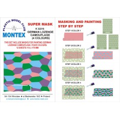 1/32 LOZENGE 4 Colours Paint Mask (12 sheets)