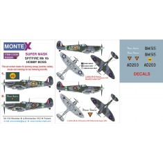 1/32 Spitfire MK Vb Paint Mask Vol.2 for HobbyBoss (Canopy Masks+Insignia Masks+Decals)