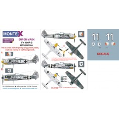 1/32 Focke-Wulf Fw 190A-8 Paint Mask for Hasegawa (Canopy Masks + Insignia Masks + Decals)