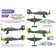 1/32 Ju 87B-2 & R-2 Paint Mask for Trumpeter (Canopy Masks + Insignia Masks)