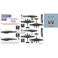 1/32 Bf 110C Paint Mask with Decals for Dragon kit