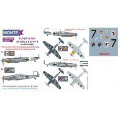 1/32 Messerschmitt Bf 109G-6 & G-6/R-6 Paint Mask with Decals for Hasegawa kit 