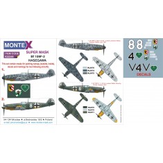 1/32 Messerschmitt Bf 109F-2 Paint Mask with Decals for Hasegawa kit