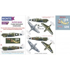 1/32 P-40M Warhawk Paint Mask for Hasegawa kit (Canopy Masks + Insignia Masks + Decals)